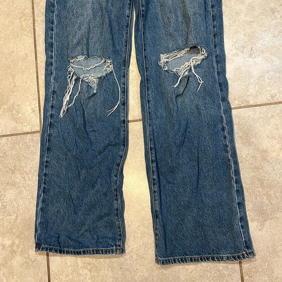 Altar'd State Wide Leg Destroyed Knee Jeans 26 - Picture 5 of 7